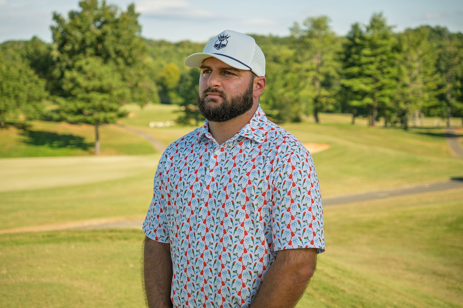 The Lost Shaker – Men’s Performance Print Golf Polo