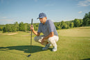 Stripe Show – Men’s Navy & White Striped Golf Polo