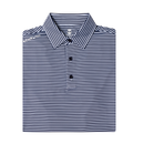 Stripe Show – Men’s Navy & White Striped Golf Polo